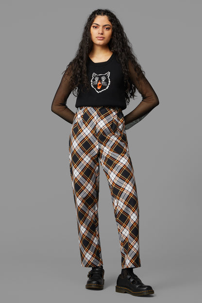 Black Friday - Pumpkin Tartan Pant - black-orange