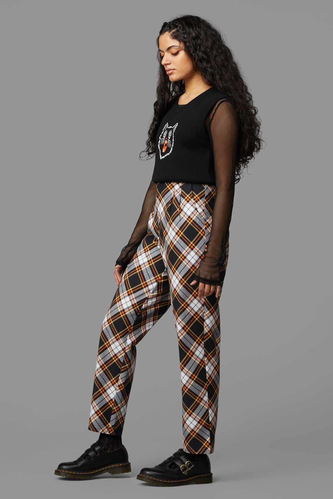 Black Friday - Pumpkin Tartan Pant - black-orange