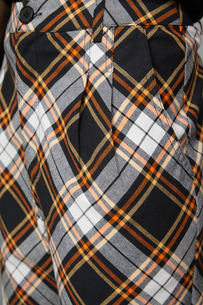 Black Friday - Pumpkin Tartan Pant - black-orange