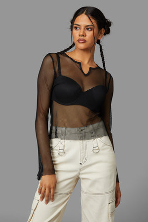 Black Friday - Jenna Mesh Top - black