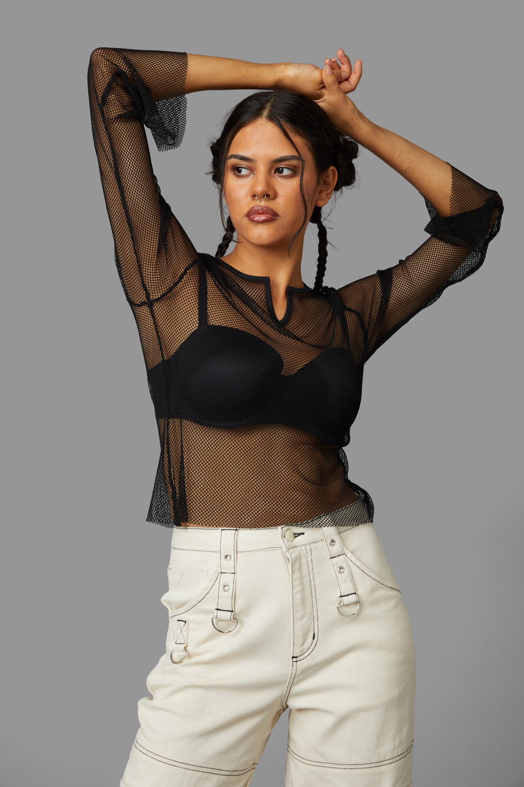 Black Friday - Jenna Mesh Top - black