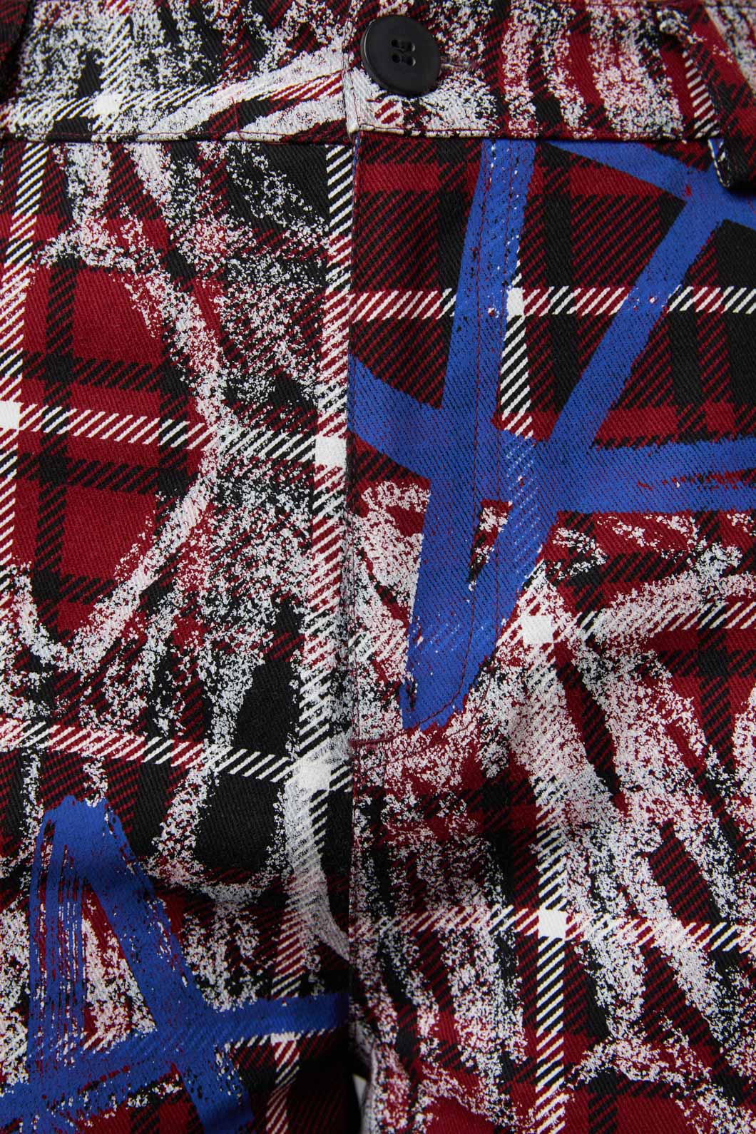 Black Friday - Tag Tartan Wide Leg Pants - black-red
