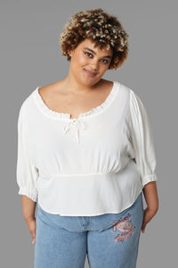 Black Friday - Curve Lily Pad Blouse - cream