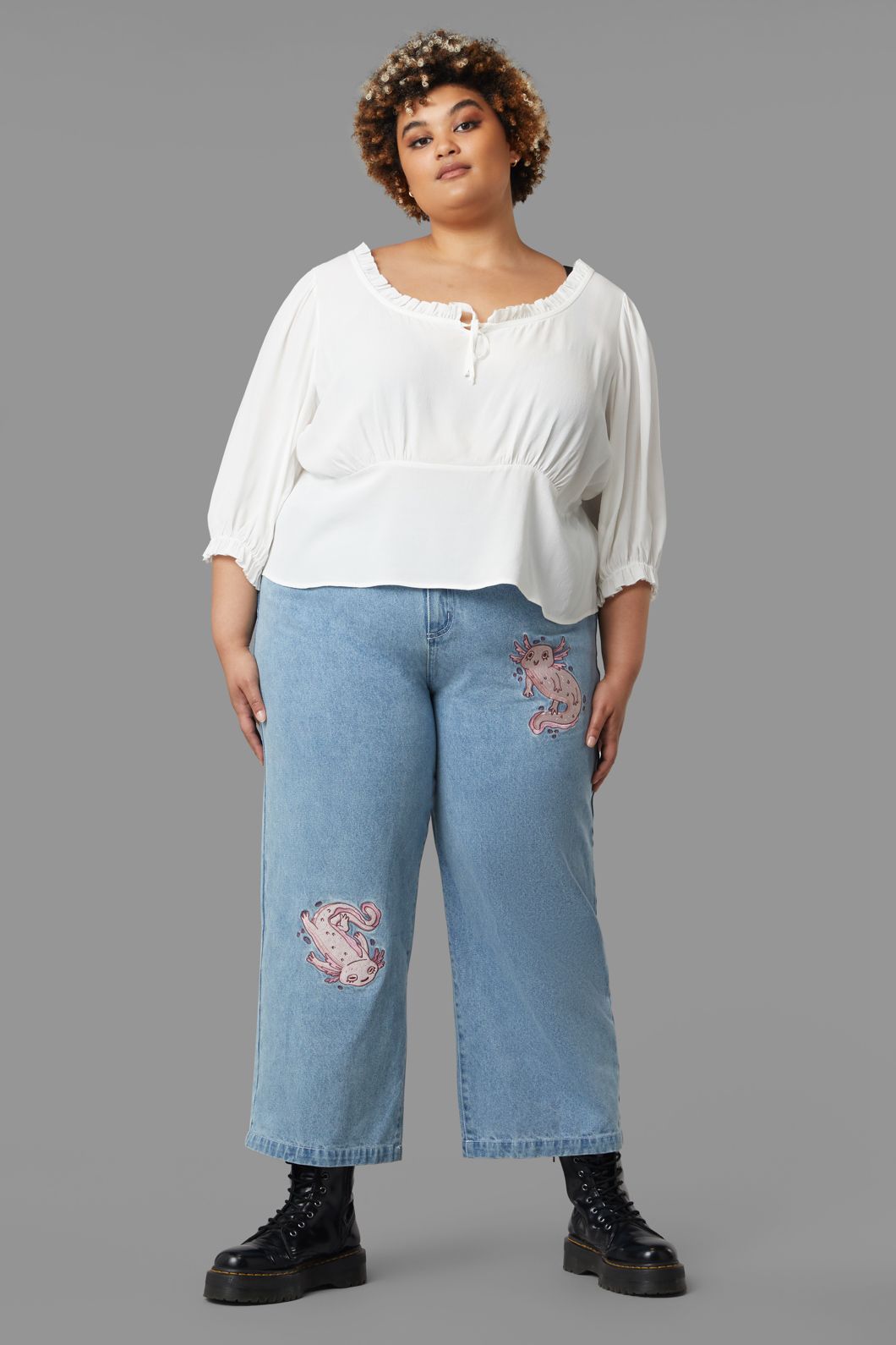 Black Friday - Curve Lily Pad Blouse - cream