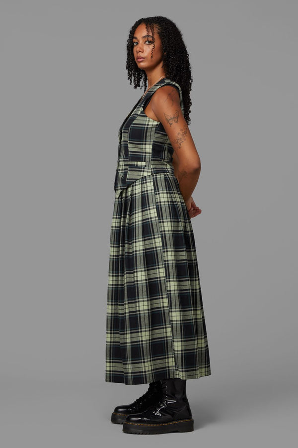 Black Friday - Haunted Bloom Tartan Vest - black-sage