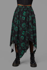 Black Friday - Haunted Bloom Floral Skirt - black-green