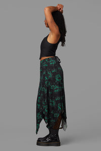 Black Friday - Haunted Bloom Floral Skirt - black-green