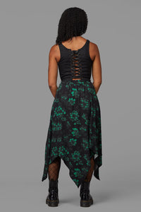 Black Friday - Haunted Bloom Floral Skirt - black-green