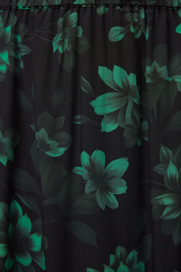 Black Friday - Haunted Bloom Floral Skirt - black-green