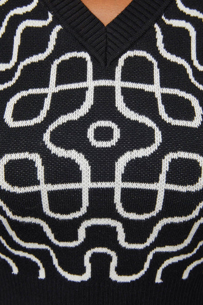 Black Friday - Soundwave Cropped Knit - black