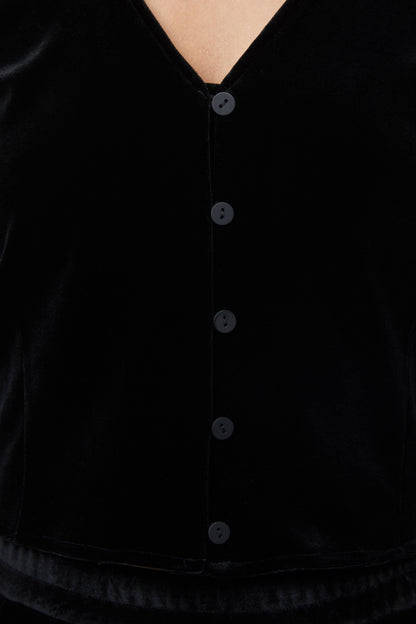 Black Friday - Obsidian Velvet Flare Top - black