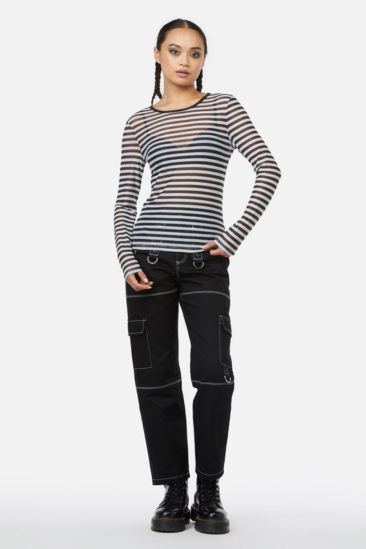 Black Friday - Jiji Mesh Top - black-white