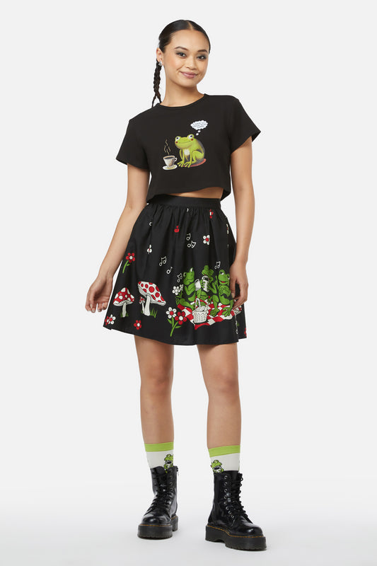 Black Friday - Froggy Picnic Skirt - black