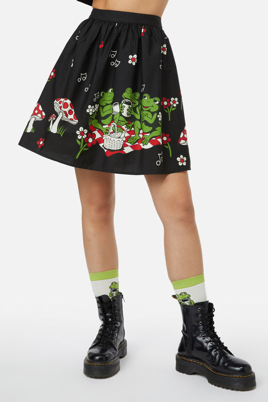 Black Friday - Froggy Picnic Skirt - black