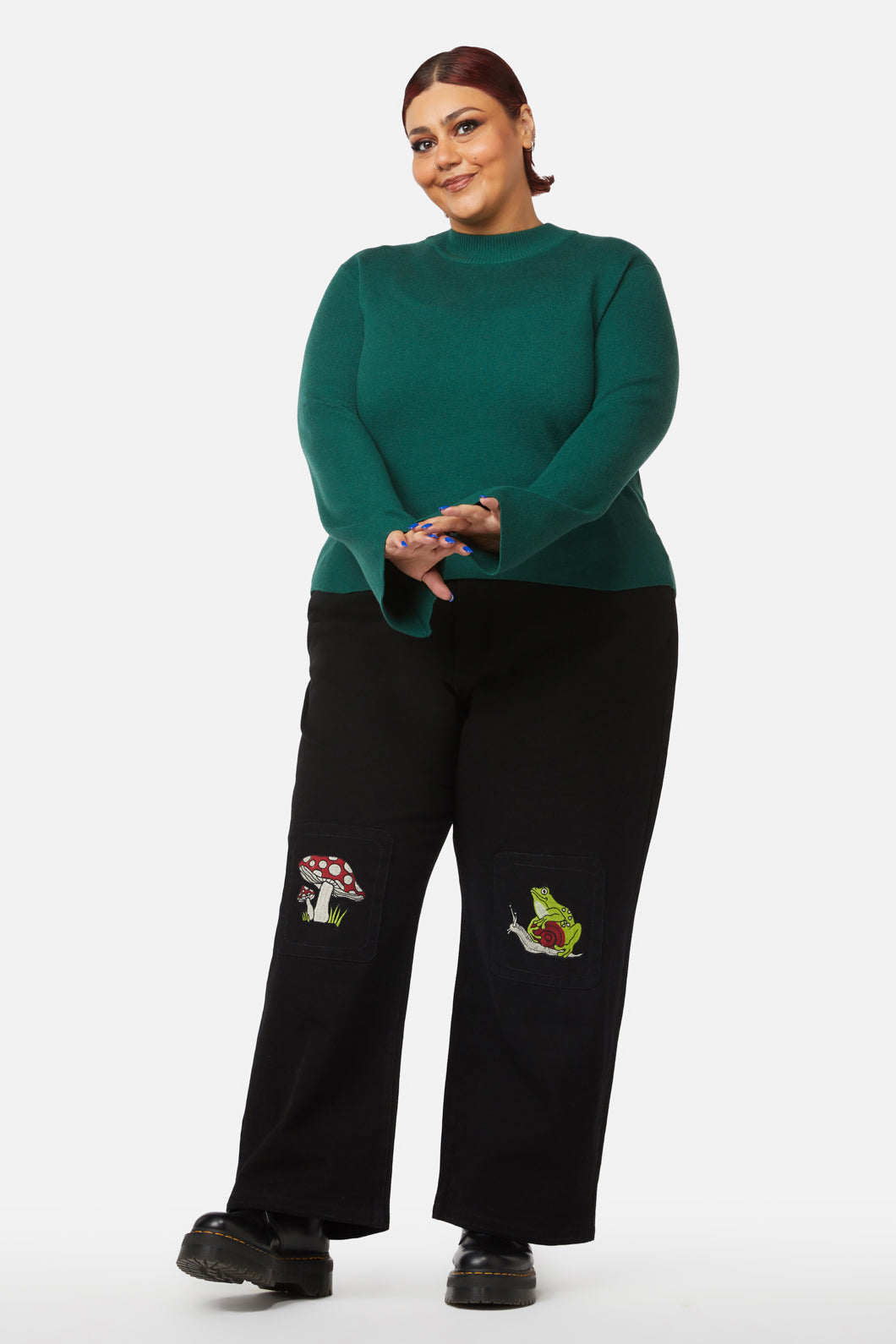 Black Friday - Curve Night Cat Knit - green