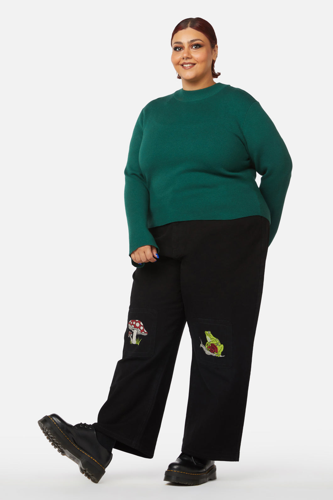 Black Friday - Curve Night Cat Knit - green