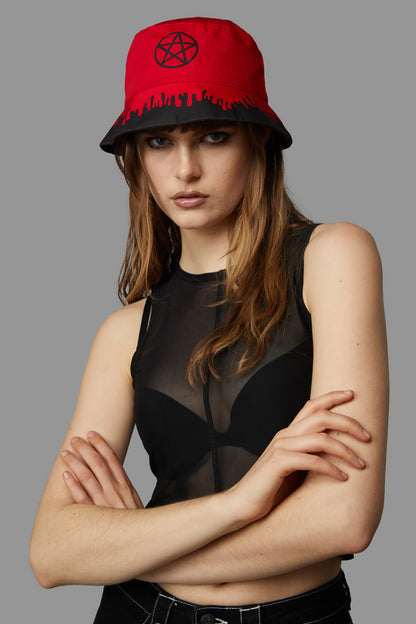 Black Friday - Pentagram Droplet Hat - red