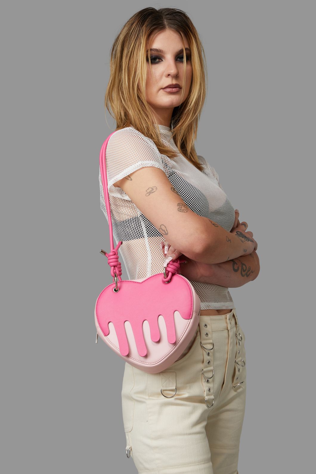 Pink heart online bag