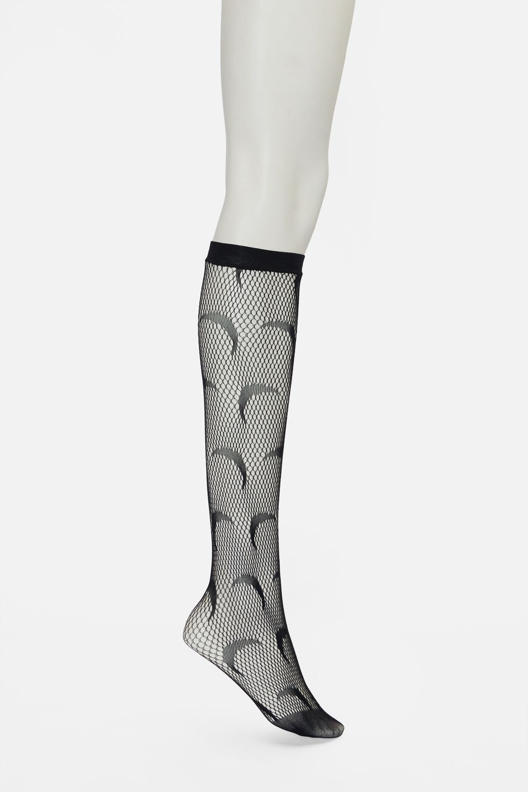 Black Friday - Knee High Moon Fishnet Socks - black