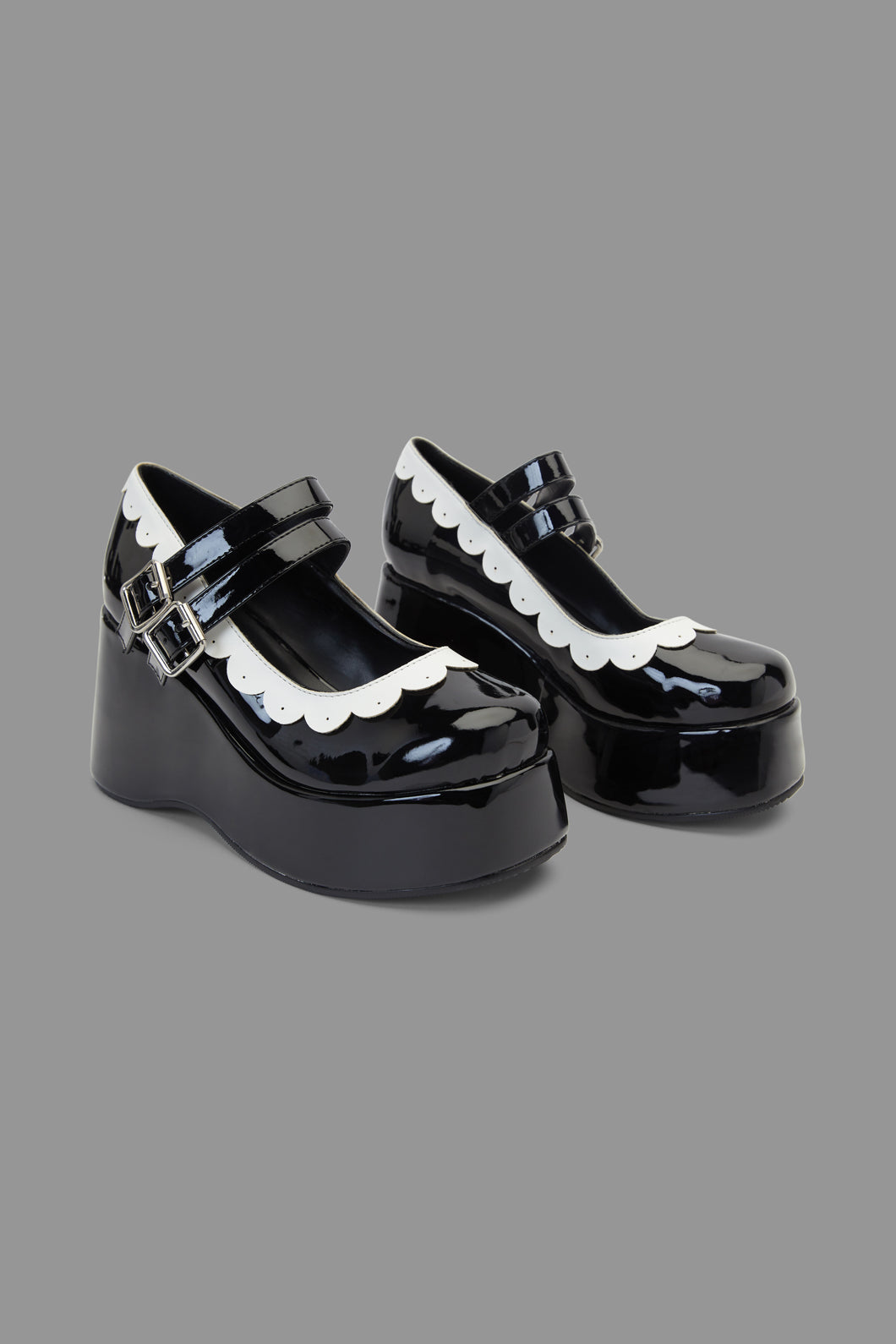 Sweet Lolita Shoes Bows Lace PU Leather Chunky Heel Lolita Pumps -  Lolitashow.com