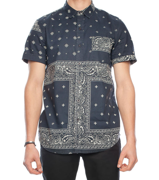 Dangerfield - Mixed Bandana SS Shirt - navy