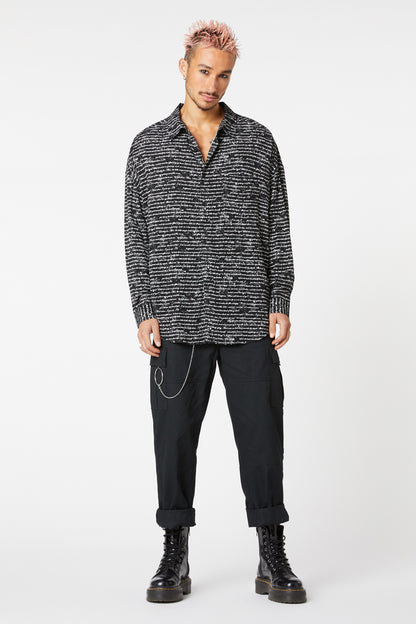 Dangerfield - Read It Again Long Sleeve Shirt - black-white