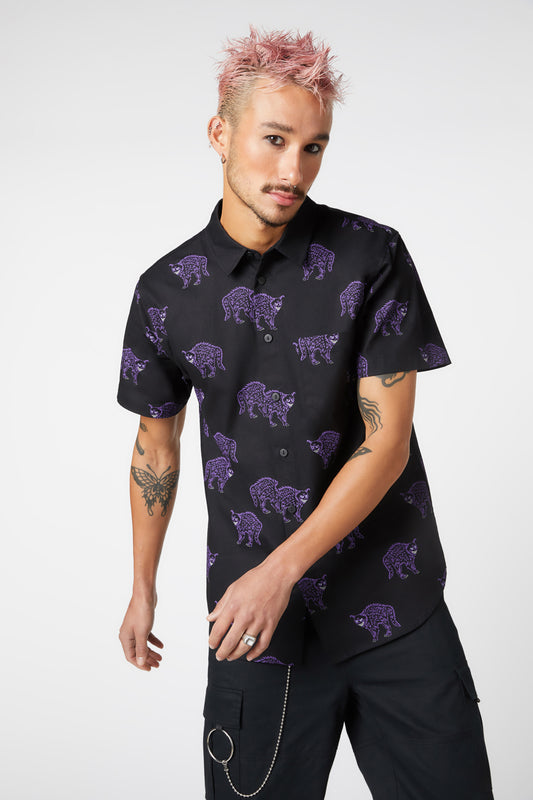 Dangerfield - Guiding Spirit Short Sleeve Shirt - black