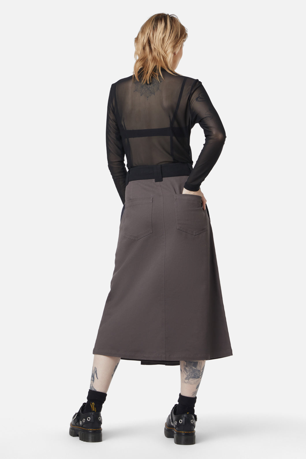 Dangerfield - Time & Date Pleated Unisex Skirt - grey