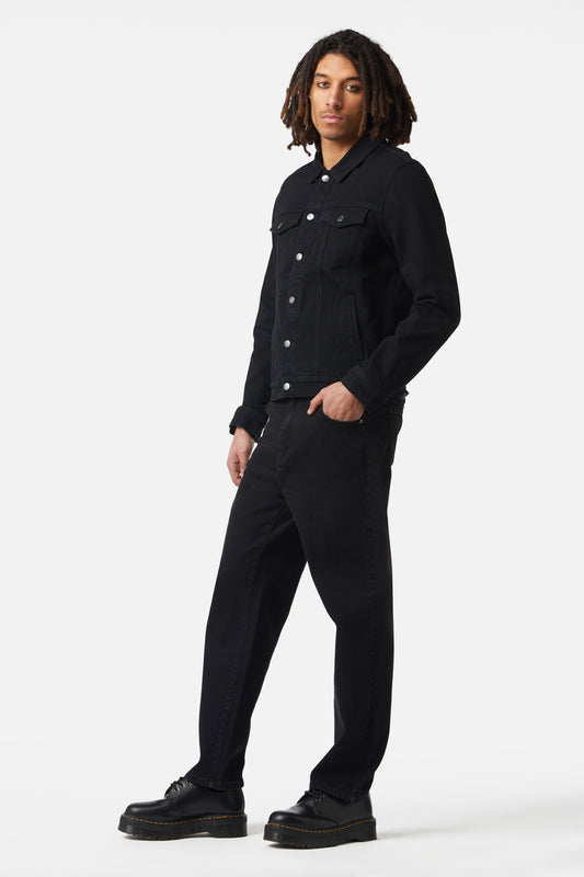 Dangerfield - On Guard Back Print Denim Jacket - black