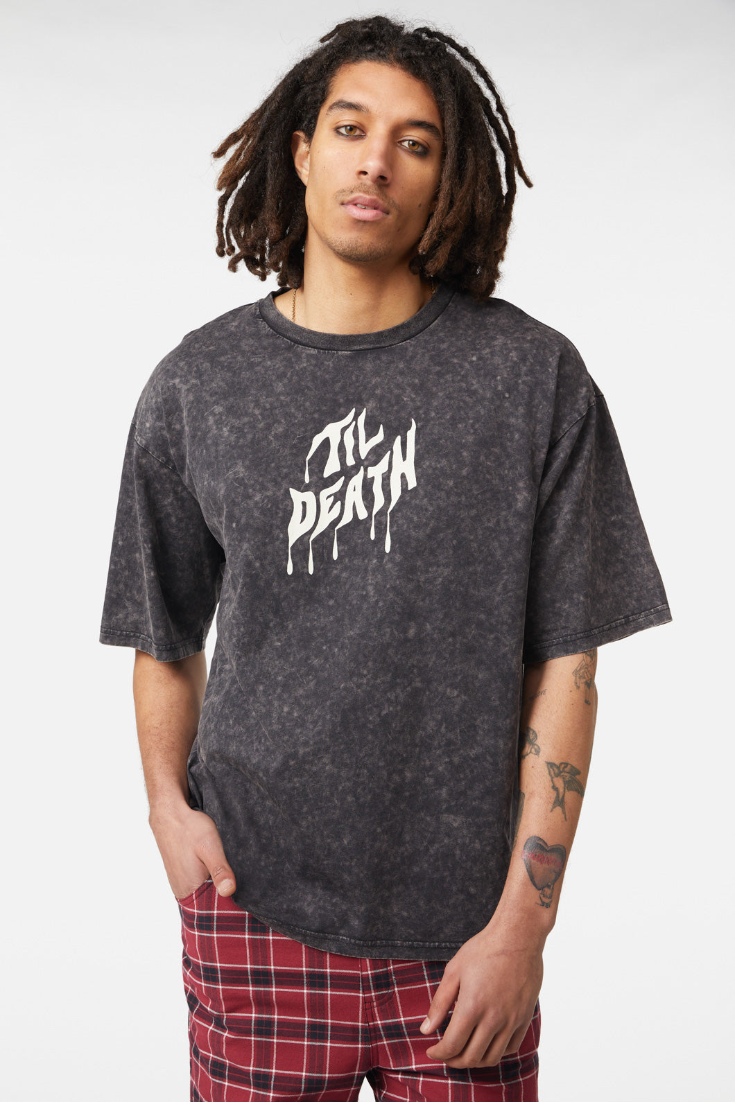 Dangerfield - Til Death Acid Wash Tee - charcoal