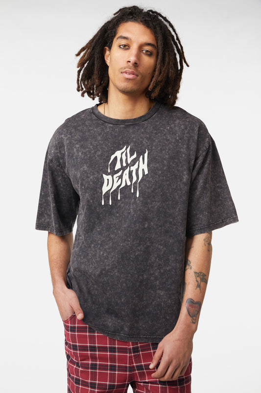 Dangerfield - Til Death Acid Wash Tee - charcoal