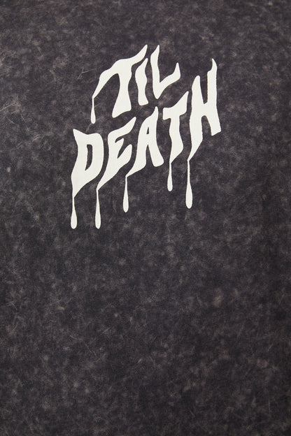 Dangerfield - Til Death Acid Wash Tee - charcoal