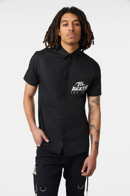 Dangerfield - Til Death D-Ring Short Sleeve Shirt - black