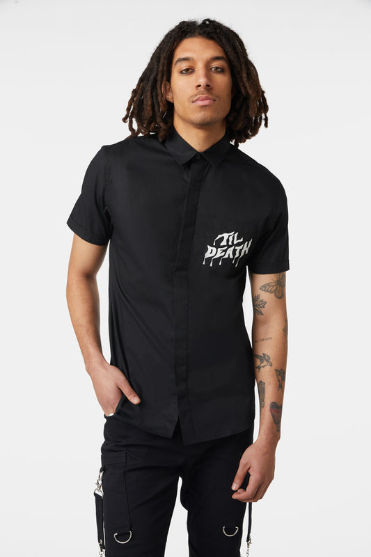 Dangerfield - Til Death D-Ring Short Sleeve Shirt - black
