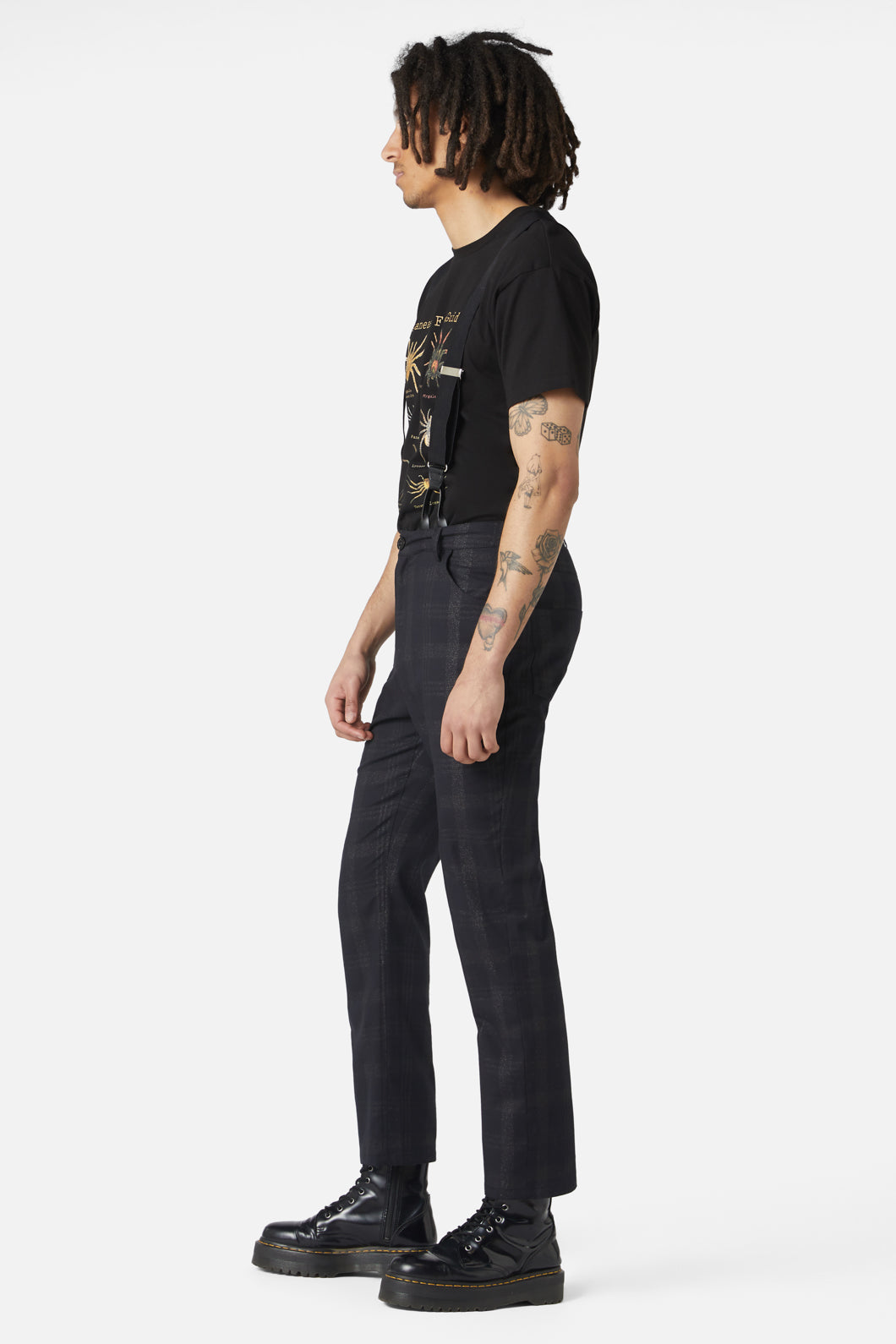 Dangerfield - High Society Tartan Brace Pant - black