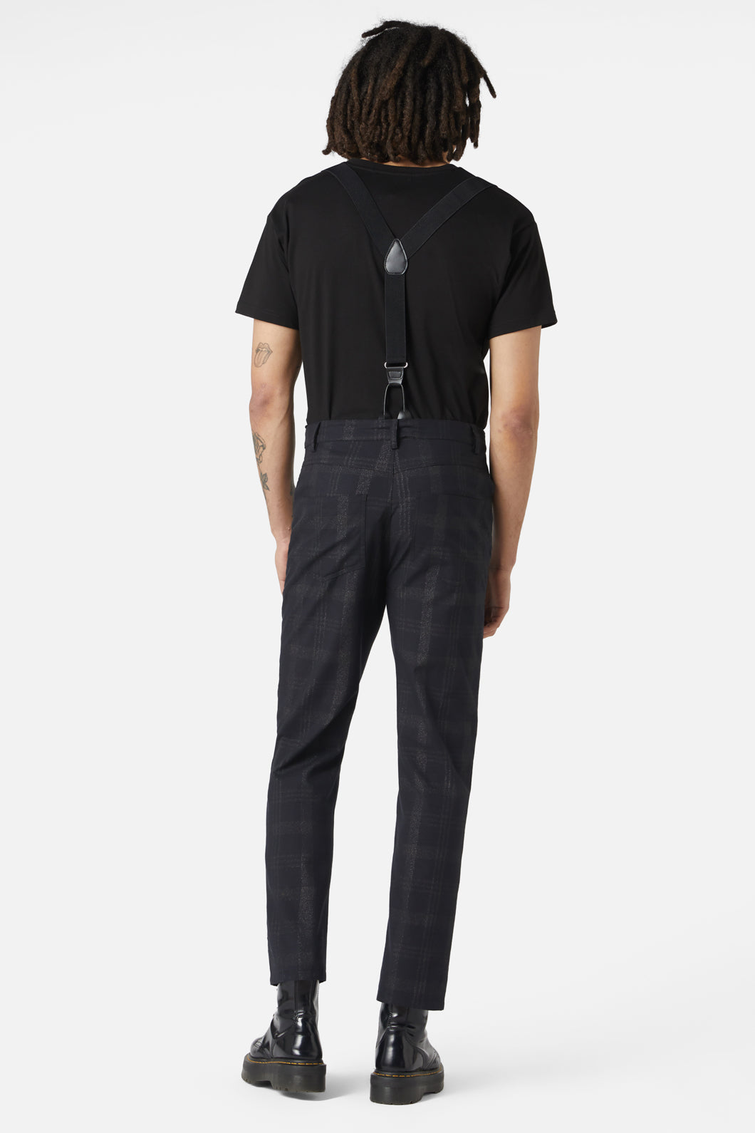 Dangerfield - High Society Tartan Brace Pant - black