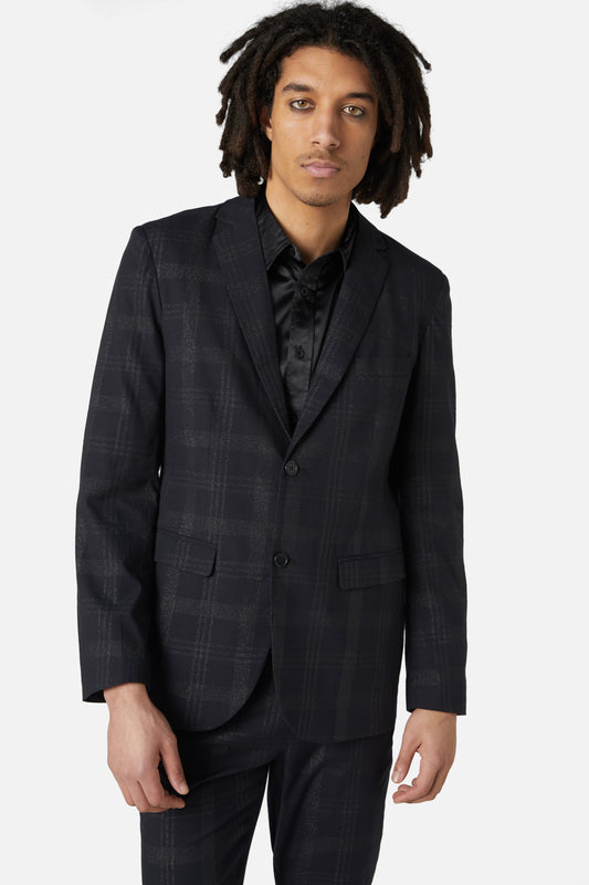 Dangerfield - High Society Tartan Blazer - black