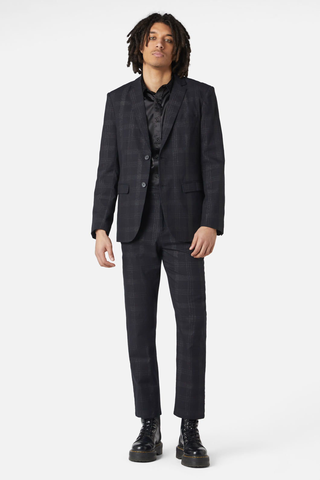 Dangerfield - High Society Tartan Blazer - black