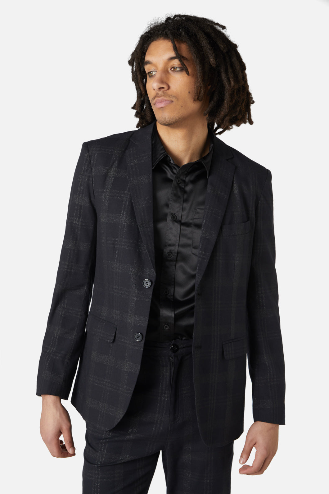 Dangerfield - High Society Tartan Blazer - black