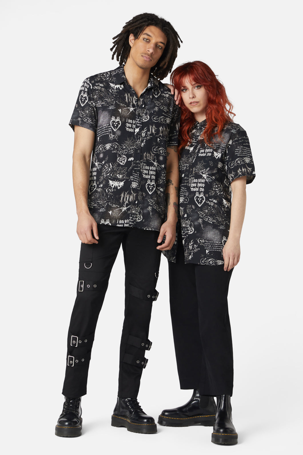 Dangerfield - Lovers Departure Short Sleeve Shirt - black
