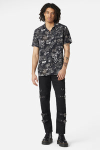 Dangerfield - Lovers Departure Short Sleeve Shirt - black