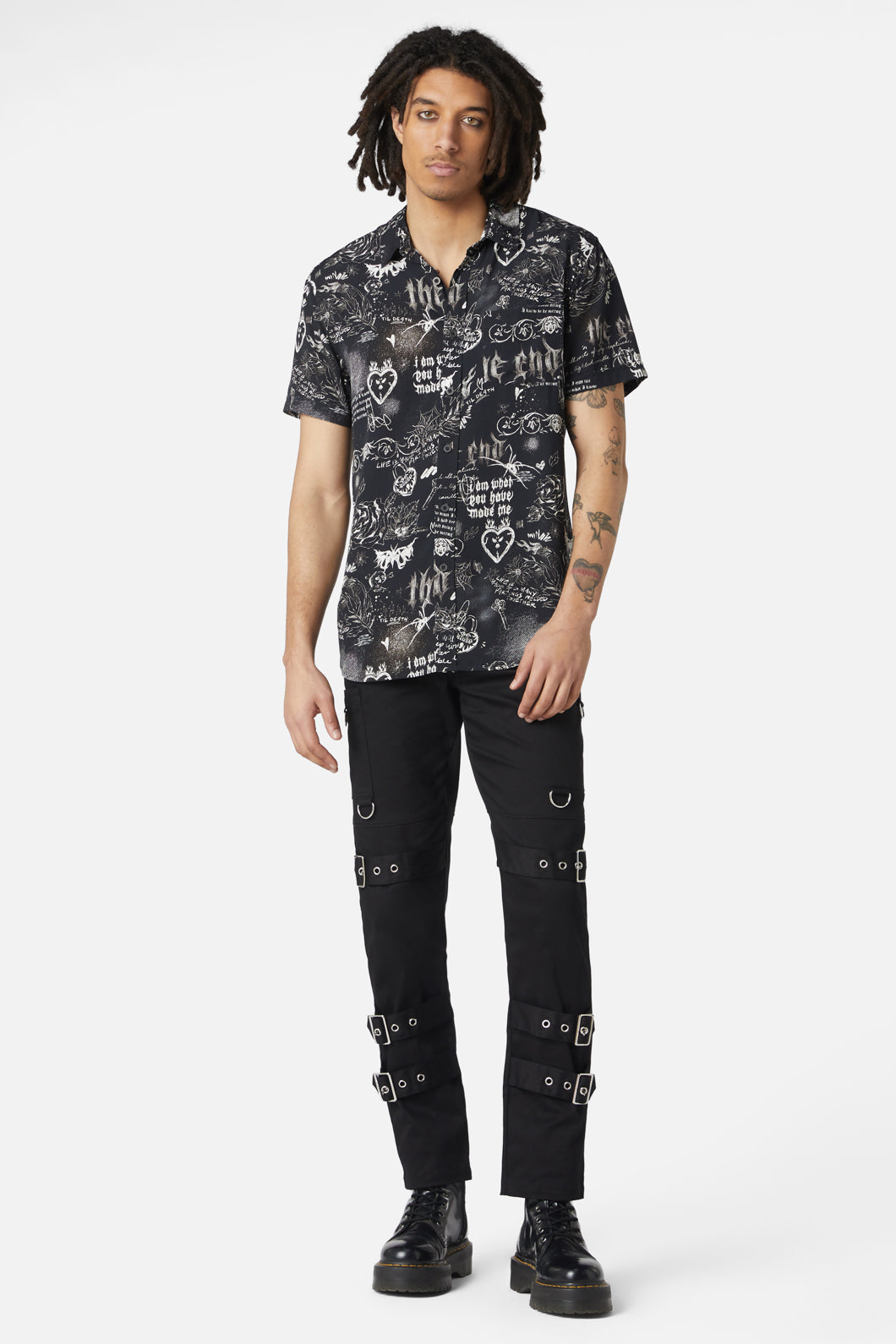 Dangerfield - Lovers Departure Short Sleeve Shirt - black