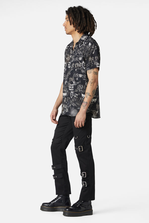 Dangerfield - Lovers Departure Short Sleeve Shirt - black