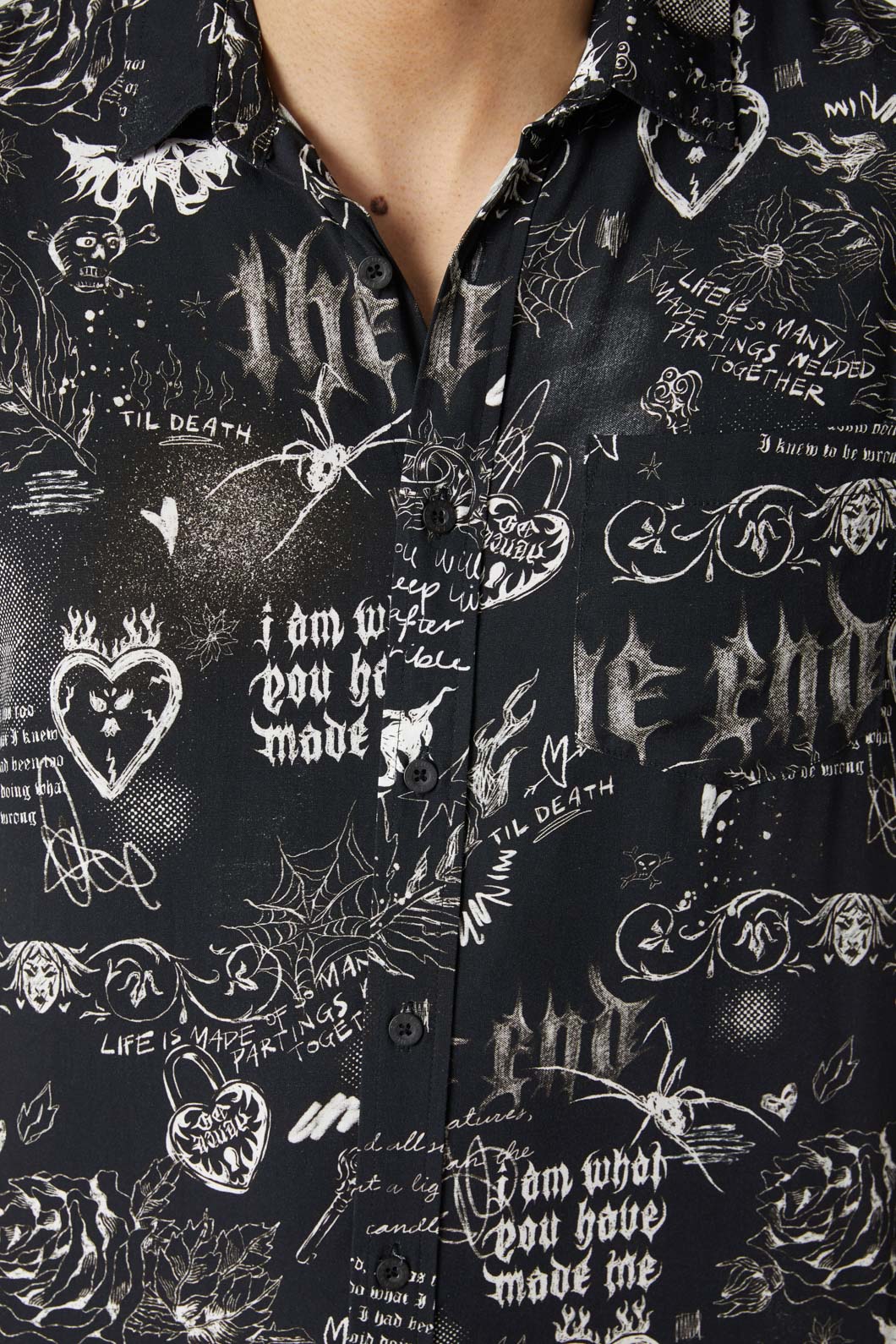 Dangerfield - Lovers Departure Short Sleeve Shirt - black