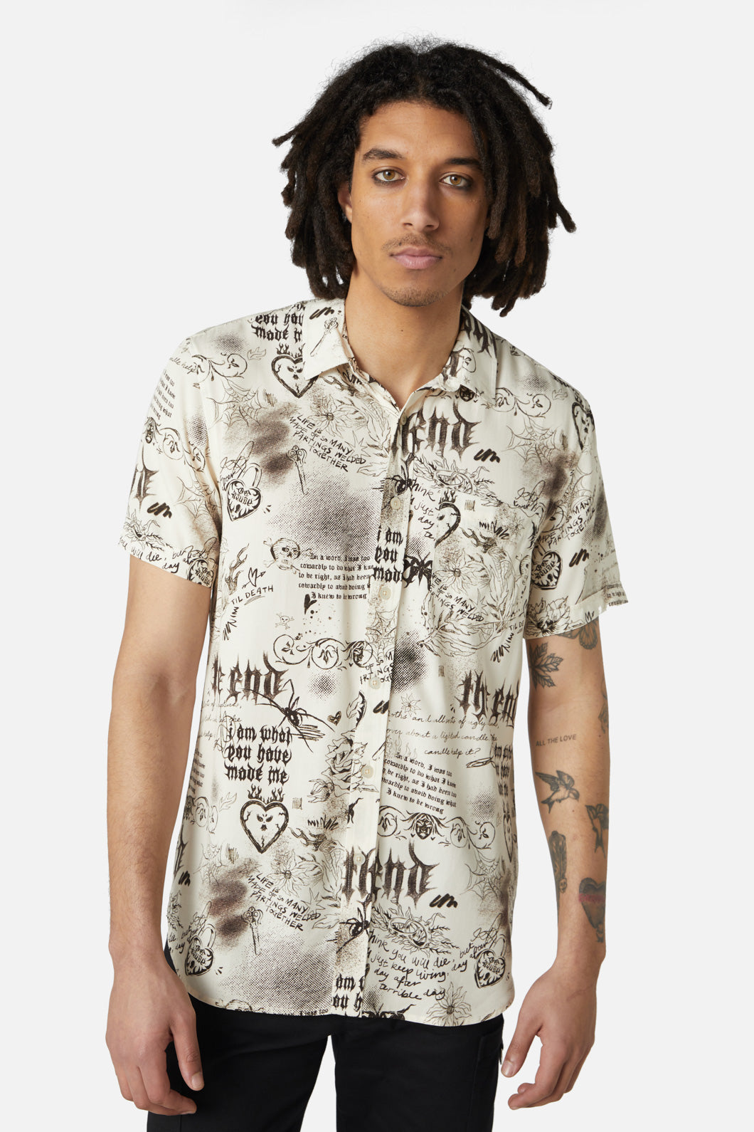 Dangerfield - Lovers Departure Short Sleeve Shirt - cream