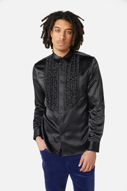 Dangerfield - Matrimonial Tux Style Long Sleeve Shirt - black