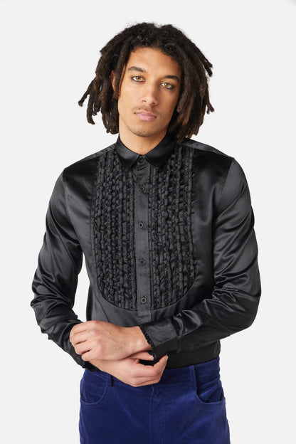 Dangerfield - Matrimonial Tux Style Long Sleeve Shirt - black