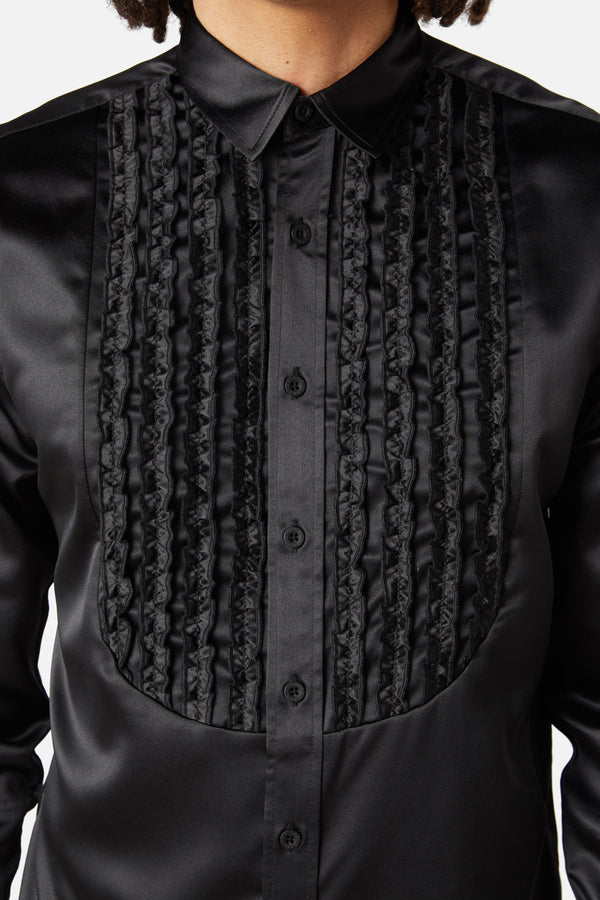 Dangerfield - Matrimonial Tux Style Long Sleeve Shirt - black