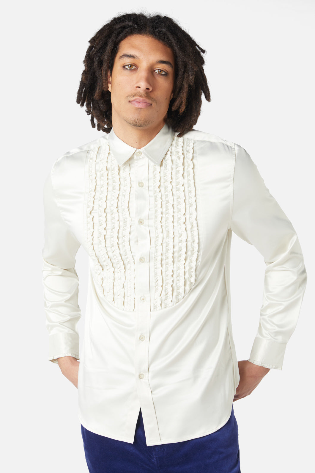 Dangerfield - Matrimonial Tux Style Long Sleeve Shirt - cream
