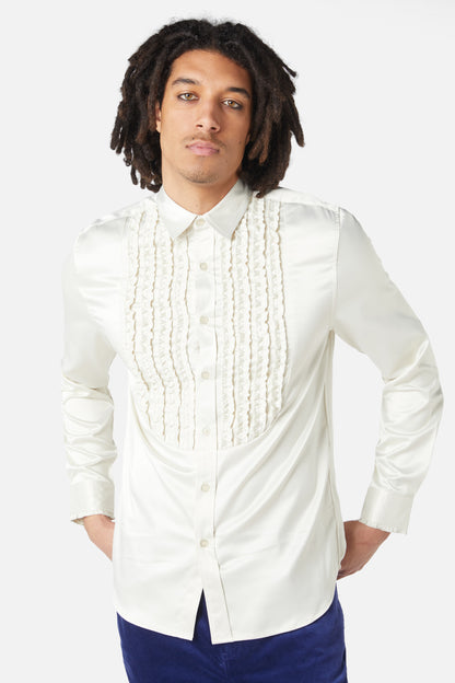 Dangerfield - Matrimonial Tux Style Long Sleeve Shirt - cream